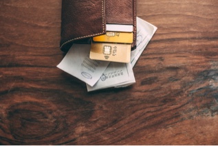 A wallet filled with credit cards